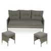 Valencia All-Weather Wicker Cushioned Patio Sofa & Ottoman Set -Garden Oasis 810587798 6