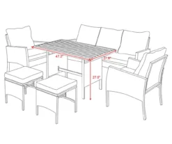 Valencia All-Weather Wicker & Slat Patio Coffee Table -Garden Oasis 810587799 X0 1
