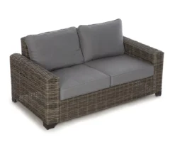 Broyhill Pembroke All-Weather Wicker Cushioned Patio Loveseat -Garden Oasis 810588207 0485 A0 1