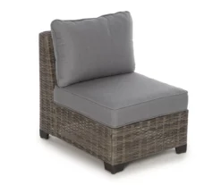 Pembroke All-Weather Wicker Cushioned Patio Armless Sofa Chair -Garden Oasis 810588255 0478 A0 1