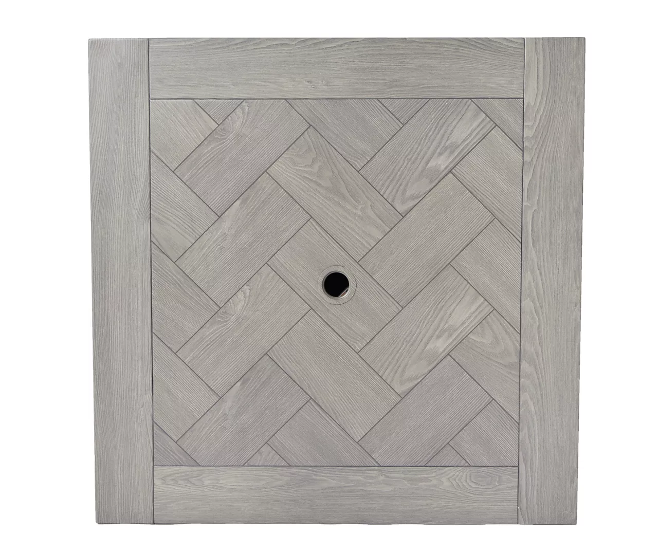 Pembroke Herringbone Top Steel Patio Dining Table 4 Pembroke Herringbone Top Steel Patio Dining Table - Image 2