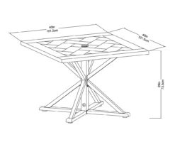 Pembroke Herringbone Top Steel Patio Dining Table 9 Pembroke Herringbone Top Steel Patio Dining Table -Garden Oasis 810588662 X0 1