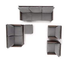 Broyhill Yorktown All-Weather Wicker Cushioned Patio Sofa -Garden Oasis 810589123 810589124 A8 7 1