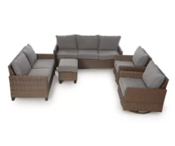 Broyhill Yorktown All-Weather Wicker Cushioned Patio Sofa -Garden Oasis 810589124 810589123 A8 7 1 1