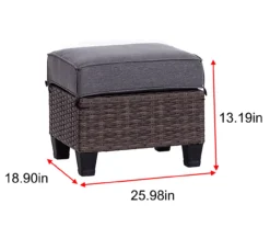 Broyhill Yorktown All-Weather Wicker Cushioned Patio Ottoman -Garden Oasis 810589130 X0 2