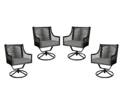 Real Living Arrow Ridge All-Weather Wicker Cushioned Patio Swivel Dining Chairs, 4-Pack -Garden Oasis 810589367 A0 3