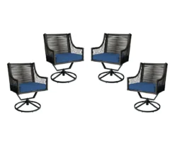 Real Living Arrow Ridge All-Weather Wicker Cushioned Patio Swivel Dining Chairs, 4-Pack -Garden Oasis 810589368 A0 3