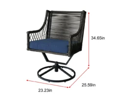 Real Living Arrow Ridge All-Weather Wicker Cushioned Patio Swivel Dining Chairs, 4-Pack -Garden Oasis 810589368 X0 2