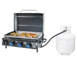 3-Burner Portable Gas Griddle With Lid -Garden Oasis 810590432 8