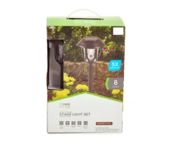 Brown Windowpane 8-Piece LED Solar Pathway Light Set -Garden Oasis 810594026 A8 1