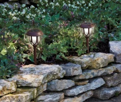 Brown Windowpane 8-Piece LED Solar Pathway Light Set -Garden Oasis 810594026 A8 2