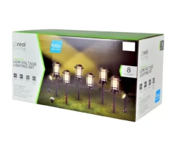 Low Voltage 8-Piece LED Photocell Pathway Marker & Spotlight Set -Garden Oasis 810594035 P0 1
