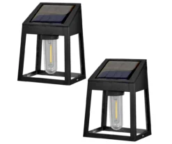 Black Filament LED Solar Wall Light Set, 2-Pack