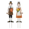 36" Pilgrim Man & Woman Metal Yard Stake Set -Garden Oasis 810596299 1