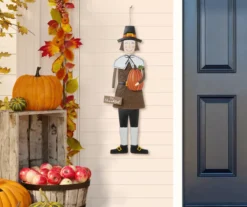 36" Pilgrim Man & Woman Metal Yard Stake Set -Garden Oasis 810596299 4