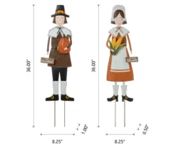 36" Pilgrim Man & Woman Metal Yard Stake Set -Garden Oasis 810596299 6