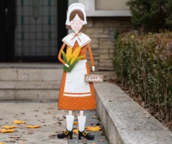 36" Pilgrim Woman Metal Yard Stake -Garden Oasis 810596391 2