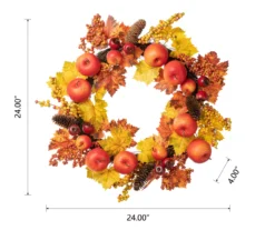 24" Apple, Berry & Leaf Wreath -Garden Oasis 810596395 5