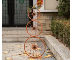 Metal Pumpkin Bicycle Wheel Decor -Garden Oasis 810596414 2