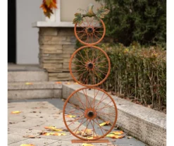 Metal Pumpkin Bicycle Wheel Decor -Garden Oasis 810596414 3