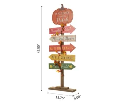 "Welcome To Our Patch" Pumpkin Directional Sign Decor -Garden Oasis 810596417 6