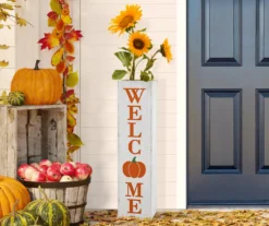 "Welcome" & "Give Thanks" Double Sided Box Sign -Garden Oasis 810596418 3