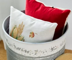 Galvanized Steel & White 2-Piece Metal Storage Stool Set -Garden Oasis 810596862 5