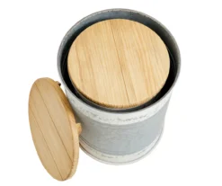 Galvanized Steel & White 2-Piece Metal Storage Stool Set -Garden Oasis 810596862 6