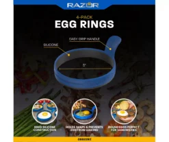 RAZOR Silicone Egg Rings, 4-Pack -Garden Oasis 810597068 4