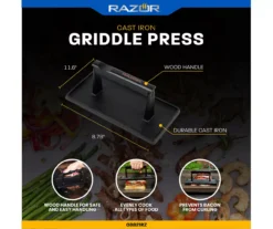 RAZOR Cast Iron Griddle Press -Garden Oasis 810597069 6