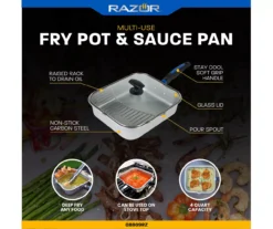 RAZOR Multi-Use 4-Quart Fry Pot & Sauce Pan -Garden Oasis 810597071 6