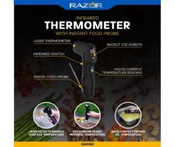 RAZOR Digital Infrared Thermometer With Instant Food Probe -Garden Oasis 810597075 8
