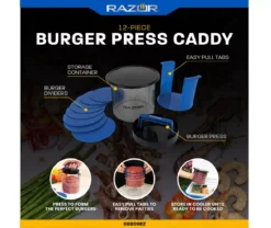 RAZOR 12-Piece Burger Press Caddy Set -Garden Oasis 810597079 9