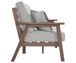 Emmeline Wood Look Cushioned Patio Loveseat -Garden Oasis 810599349 4