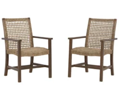 Germalia All-Weather Wicker Patio Dining Armchairs, 2-Pack