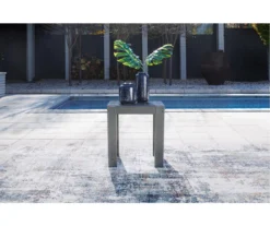 Amora Slat Wood Look Patio End Table -Garden Oasis 810599430 2