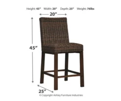 44.6" Paradise Trail All-Weather Wicker Patio Bar Stools, 2-Pack -Garden Oasis 810599432 4