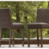 44.6" Paradise Trail All-Weather Wicker Patio Bar Stools, 2-Pack