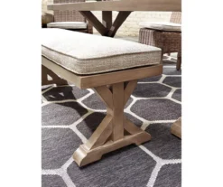 Beachcroft Wood Look Cushioned Patio Dining Bench -Garden Oasis 810599435 3