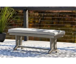 Visola Wood Look Cushioned Patio Bench -Garden Oasis 810599439 2