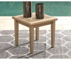 Gerianne Gray-Brown Wood Patio End Table -Garden Oasis 810599448 1