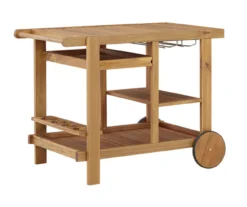 Kailani Honey Rolling Patio Serving Cart