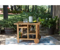 Kailani Honey Rolling Patio Serving Cart -Garden Oasis 810599454 5
