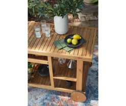 Kailani Honey Rolling Patio Serving Cart -Garden Oasis 810599454 8