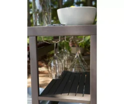 Kailani Gray Rolling Patio Serving Cart -Garden Oasis 810599455 10