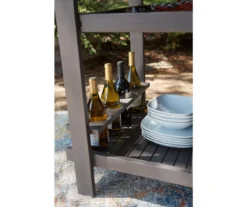 Kailani Gray Rolling Patio Serving Cart -Garden Oasis 810599455 5