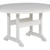 Crescent Luxe White Slat Patio Dining Table -Garden Oasis 810599458 1
