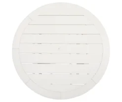 Crescent Luxe White Slat Patio Dining Table -Garden Oasis 810599458 4