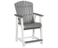 Transville Gray & White Wood Look Patio Counter Bar Stools, 2-Pack -Garden Oasis 810599461 1