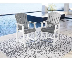 Transville Gray & White Wood Look Patio Counter Bar Stools, 2-Pack -Garden Oasis 810599461 7
